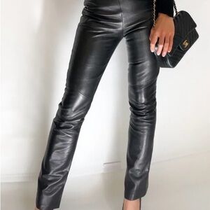 NWT Danier Lambskin Leather Flare Pant, size 4